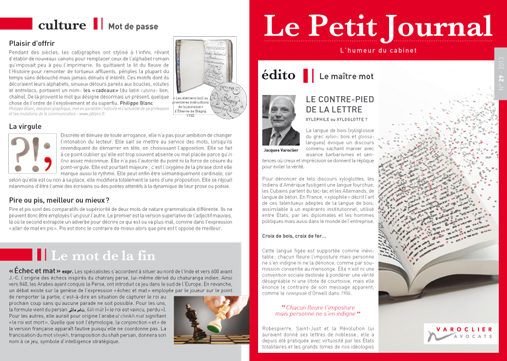 Le Petit Journal du Cabinet n°29 - mai 2013 - VAROCLIER Avocats